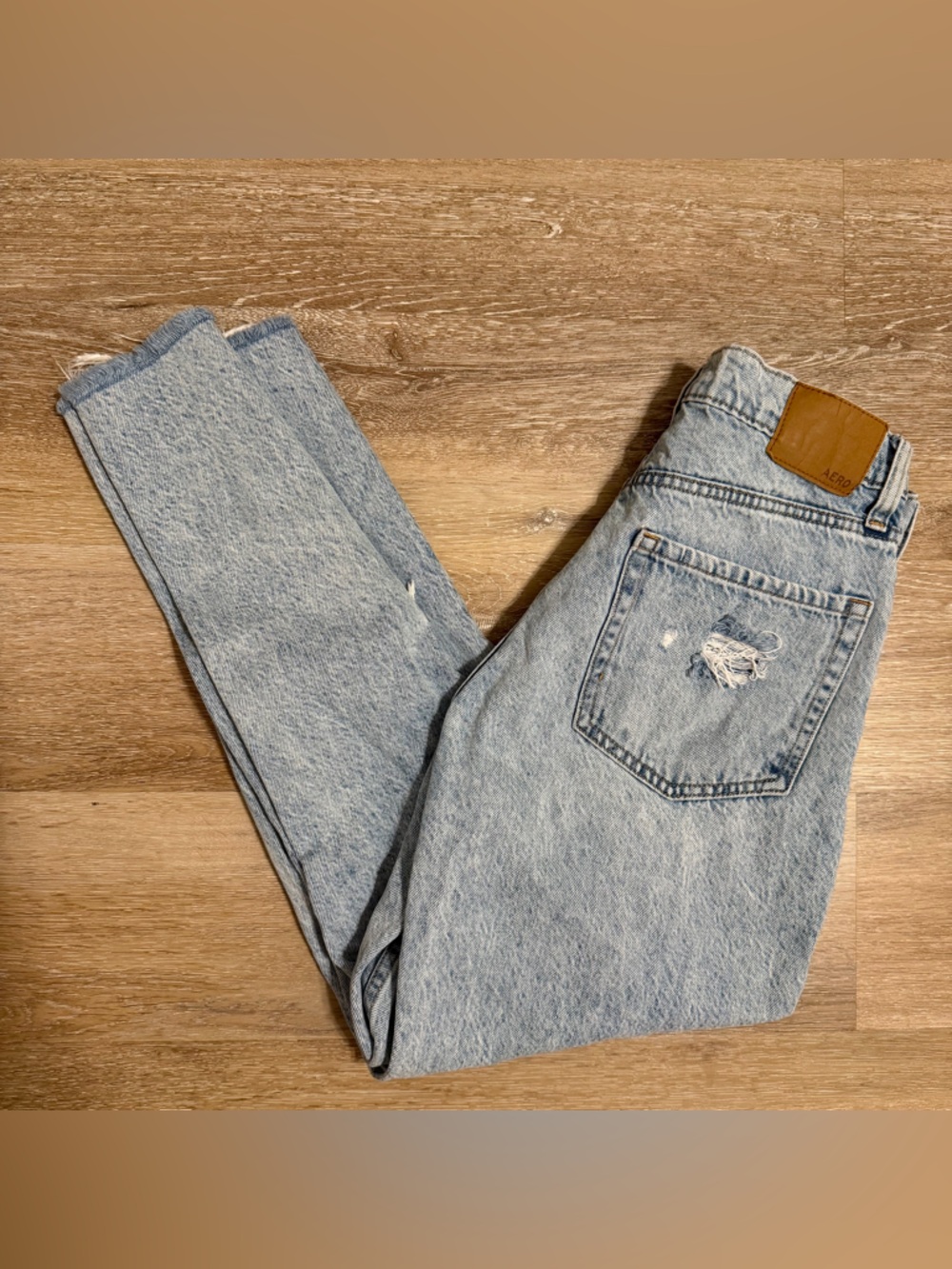 Aeropostale Light Blue Distressed Boyfriend Jeans